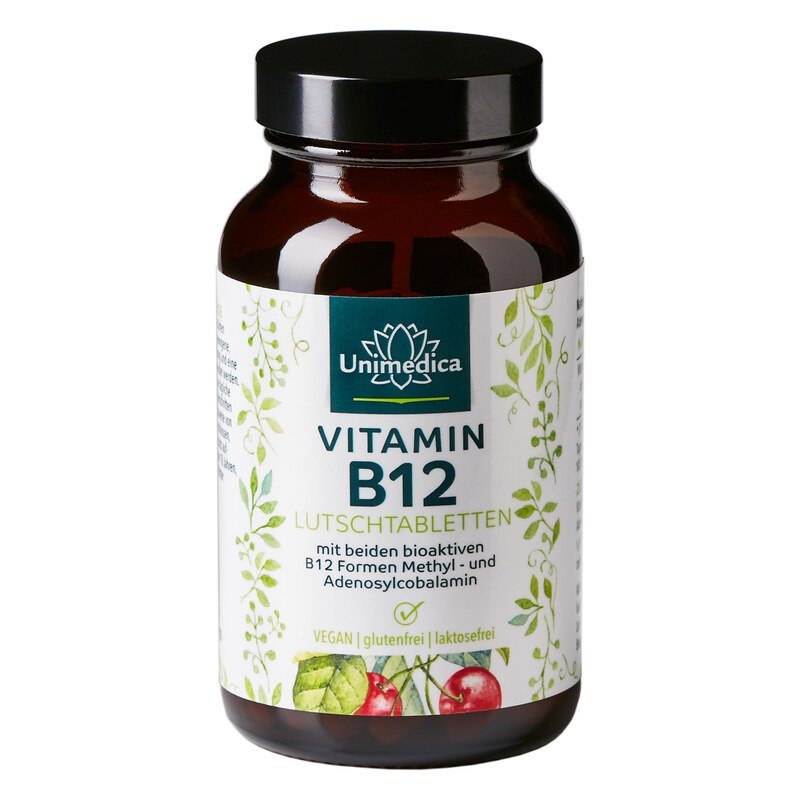 Vitamin B12 - 500 µg pro Tagesdosis 100 Lutschtabletten - Nahrungsergänzung Unimedica Kornkammer Natur