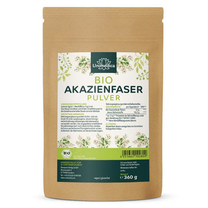 Bio Akazienfaser Pulver - 360 g - NahrungsergänzungUnimedica Kornkammer Natur