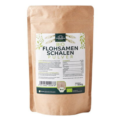 Flohsamenschalen Bio - Premiumqualität - 500 g Pulver - Nahrungsergänzung Unimedica Kornkammer Natur