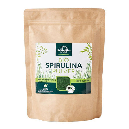 Bio Spirulina Pulver - 500 g - proteinreich - Nahrungsergänzung -Unimedica - Kornkammer Natur
