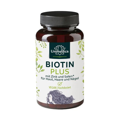 Biotin Plus mit Selen und Zink* - für Haut, Haare und Nägel - 365 Tabletten - NahrungsergänzungUnimedica Kornkammer Natur