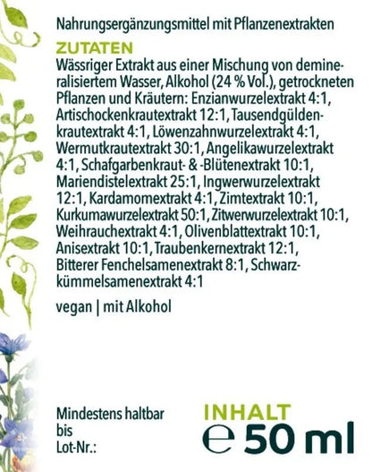 Bitterspray - aus 19 ausgewählten Naturkräutern - 50 ml - Nahrungsergänzung Unimedica Kornkammer Natur
