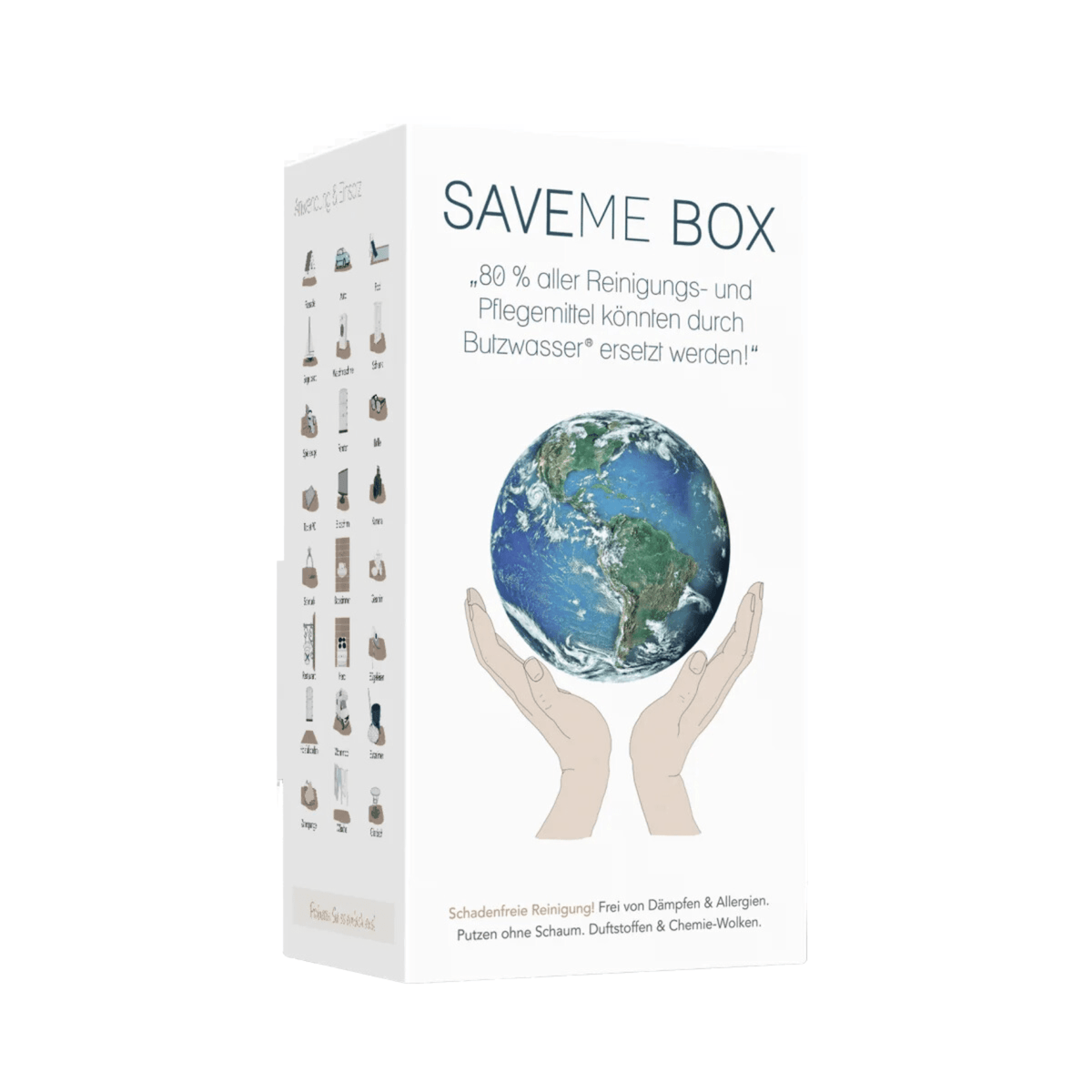 Save Me Box (Butzwasser mit Sprühflasche und 2 x Mikrofasertuch) - Haushalt Humanum Kornkammer Natur