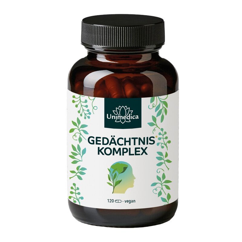 Gedächtnis* Komplex mit Ginkgo Extrakt - 120 Kapseln - Nahrungsergänzung - Unimedica Kornkammer Natur