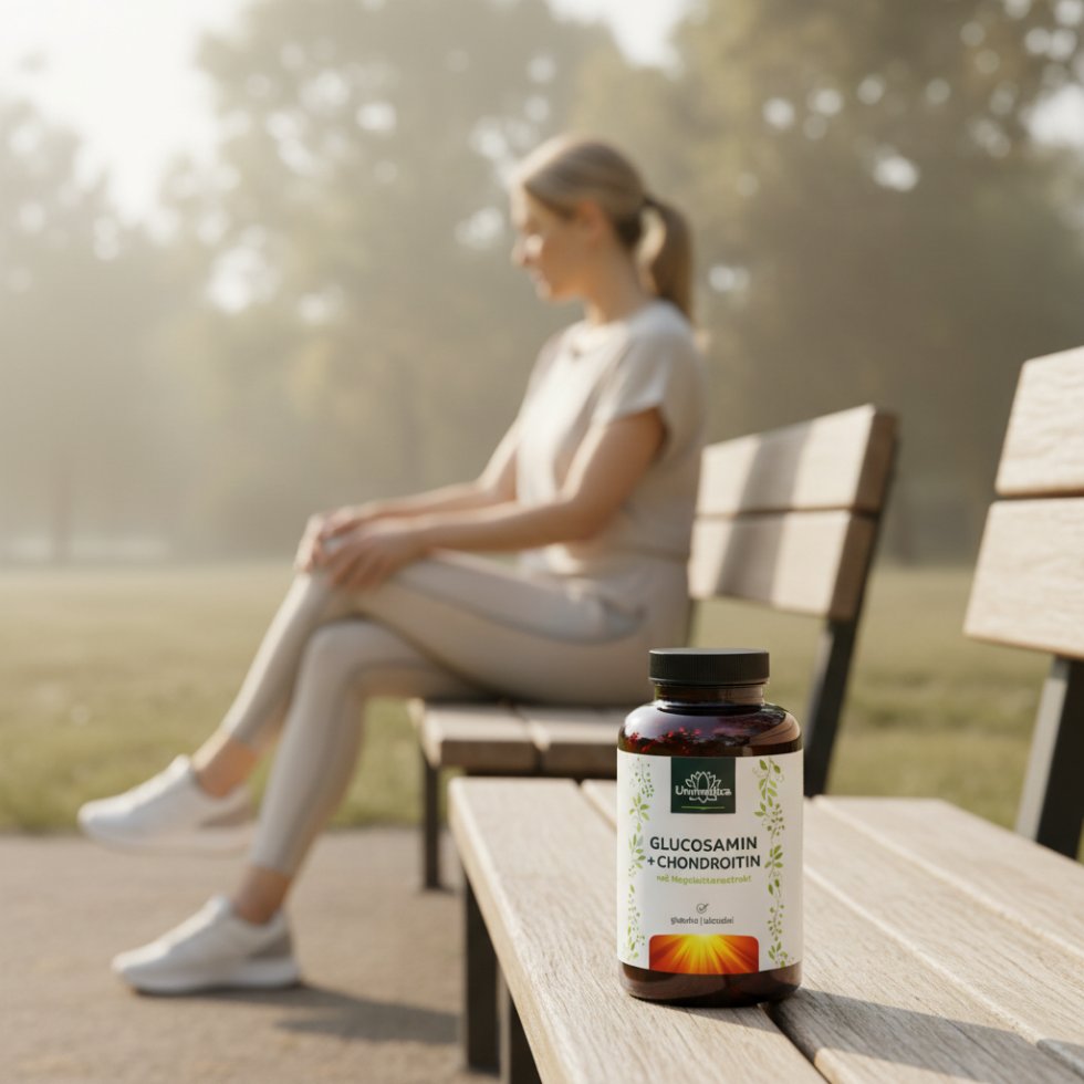 Glucosamin Chondroitin hochdosiert - 1000mg/1200mg + Vitamin C - 180 Kapseln - Nahrungsergänzung - Unimedica - Kornkammer Natur
