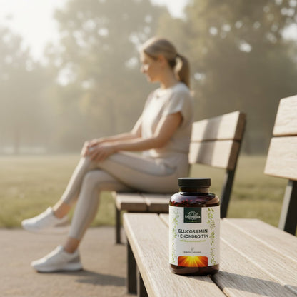 Glucosamin Chondroitin hochdosiert - 1000mg/1200mg + Vitamin C - 180 Kapseln - Nahrungsergänzung - Unimedica - Kornkammer Natur