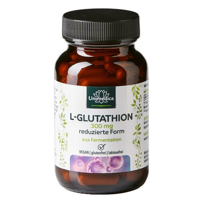 Glutathion - reduziertes L - Glutathion aus natürlicher Fermentation - 300 mg pro Tagesdosis - Nahrungsergänzung Unimedica