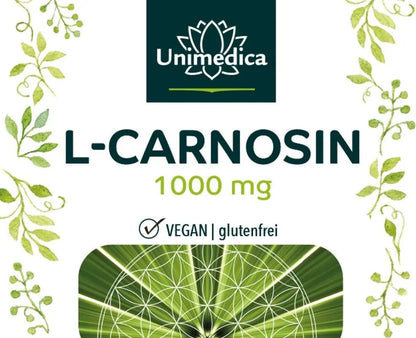 L - Carnosin - 1000 mg pro Tagesdosis (2 Kapseln) - hochdosiert - 60 Kapseln - Nahrungsergänzung Unimedica Kornkammer Natur
