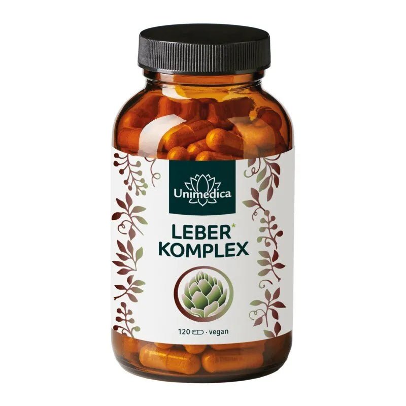 Leber Komplex mit Vitaminen - 120 Kapseln - Nahrungsergänzung - Unimedica - Kornkammer Natur