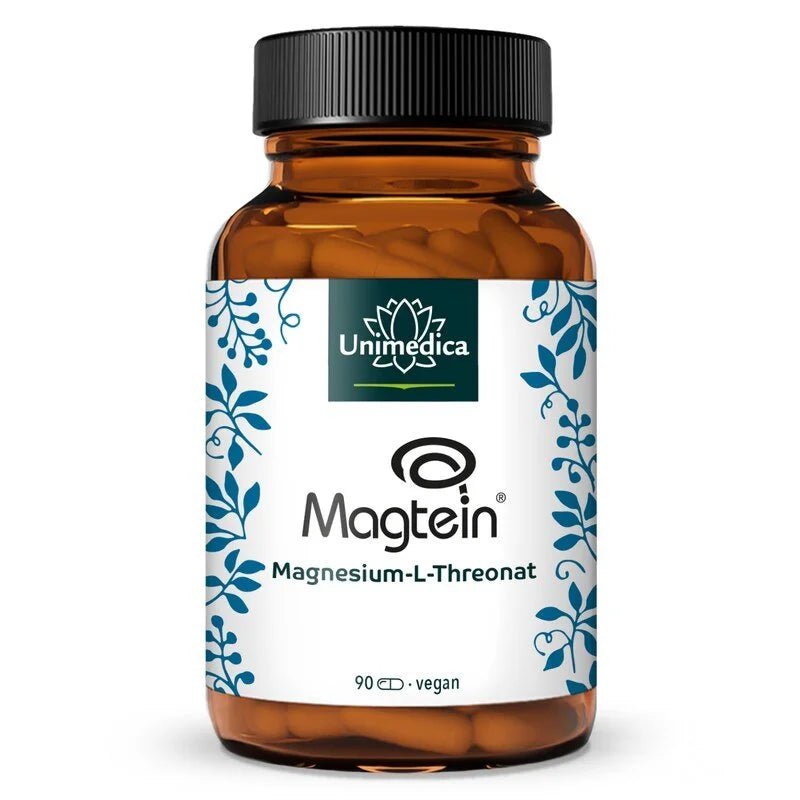 Magnesium L - Threonat - Magtein® - 144 mg Magnesium pro Tagesdosis (3 Kapseln) - 90 Kapseln - Nahrungsergänzung  Unimedica