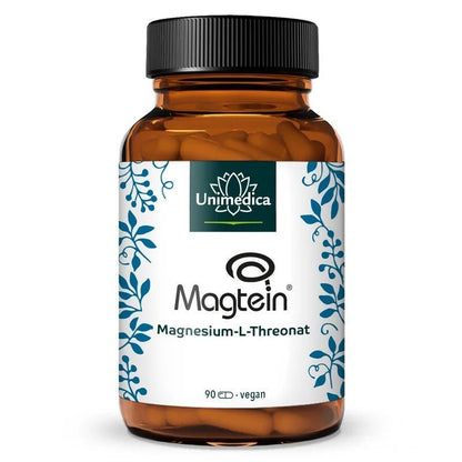 Magnesium L - Threonat - Magtein® - 144 mg Magnesium pro Tagesdosis (3 Kapseln) - 90 Kapseln - Nahrungsergänzung  Unimedica