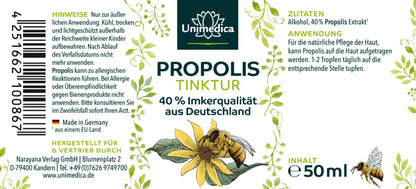 Propolis - 40 % Tinktur - aus Deutschland - Imkerqualität - 50 ml - NahrungsergänzungUnimedica Kornkammer Natur