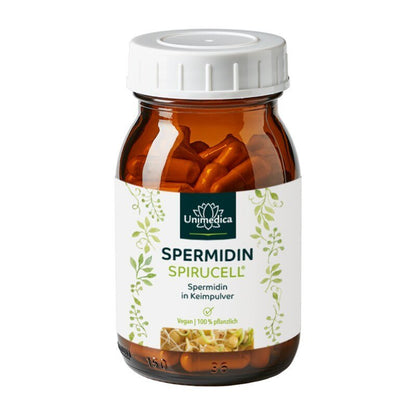 Spermidin Spirucell® - 1,2 mg pro Tagesdosis (4 Kapseln) - 90 Kapseln - Nahrungsergänzung Unimedica Kornkammer Natur