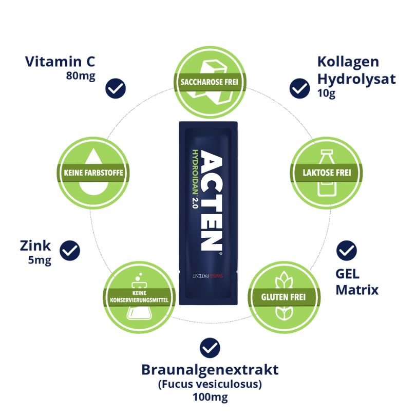 ACTEN Gel - Kollagen - Peptide mit Vitamin C &amp; Zink für Gelenke und Knochen - NahrungsergänzungActen AG Kornkammer Natur