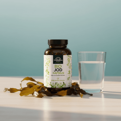 Bio Jod Kapseln - 150 µg natürliches Jod aus Kelp Braunalgen - 365 Kapseln - Nahrungsergänzung - Unimedica Kornkammer Natur