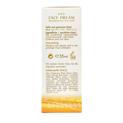 999 Face Dream Goldserum - Anti - Aging Gesichtspflege mit 999 Feingold - Yogana - CremeYogana Kornkammer Natur