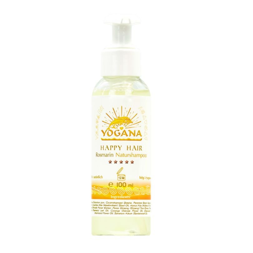 Happy Hair Shampoo Rosmarin 100ml - Naturshampoo für dunkle Haare - 100% Natur - Shampoo - Yogana - Kornkammer Natur