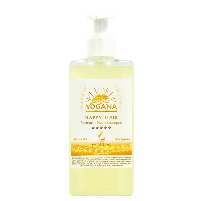 Happy Hair Shampoo Rosmarin 300ml - Naturshampoo für dunkle Haare - 100% Natur - Shampoo - Yogana Kornkammer Natur