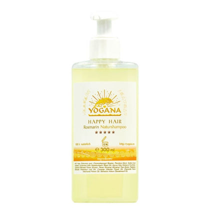 Happy Hair Shampoo Rosmarin 300ml - Naturshampoo für dunkle Haare - 100% Natur - Shampoo - Yogana Kornkammer Natur