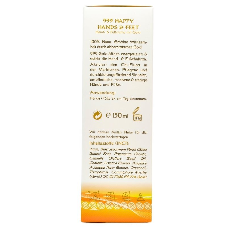 999 Happy Hands &amp; Feet - Hand - &amp; Fußcreme mit 999 Feingold - Yogana - CremeYogana Kornkammer Natur