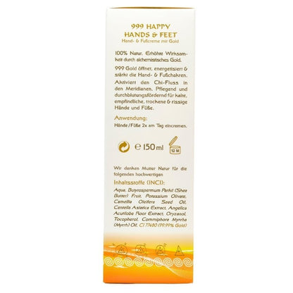 999 Happy Hands &amp; Feet - Hand - &amp; Fußcreme mit 999 Feingold - Yogana - CremeYogana Kornkammer Natur