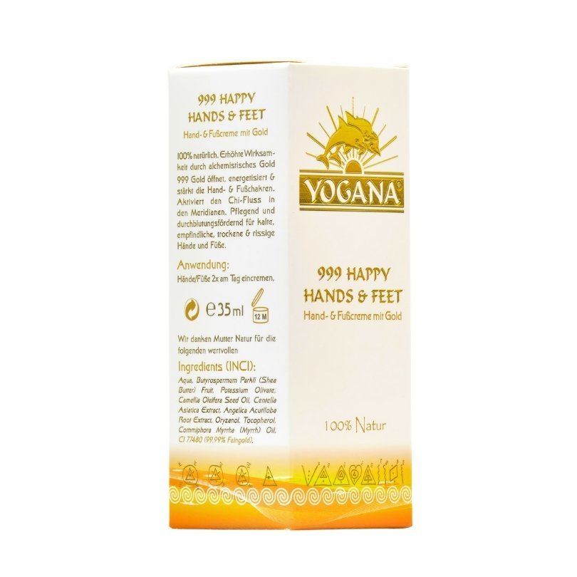 999 Happy Hands &amp; Feet - Hand - &amp; Fußcreme mit 999 Feingold - Yogana - CremeYogana Kornkammer Natur