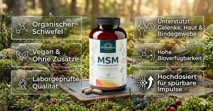 MSM Kapseln - hochdosiert von Unimedica - NahrungsergänzungUnimedica Kornkammer Natur